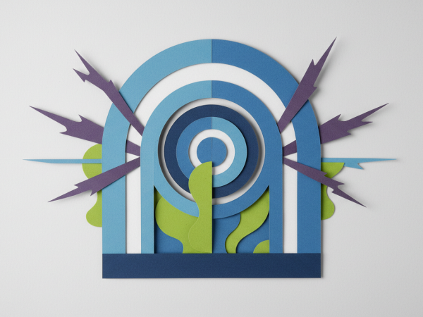 abstract paper cutout