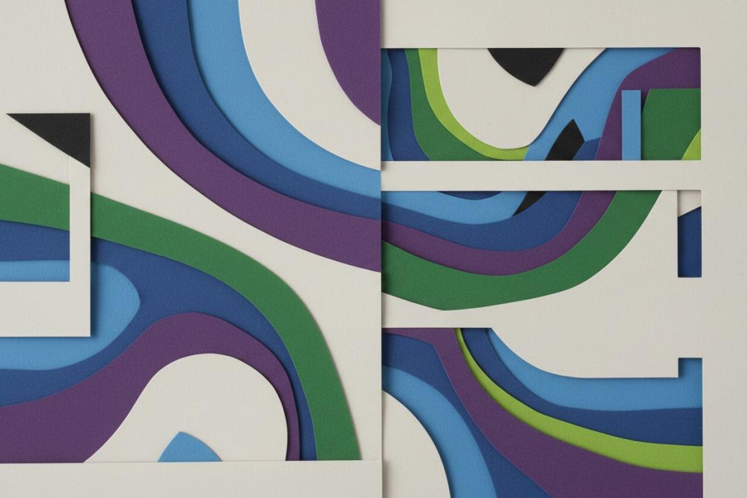 abstract paper cutout